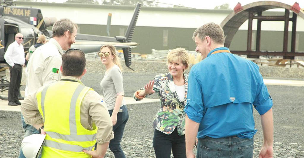 Canciller Australiana visita Cobre Panamá en su primer viaje al país